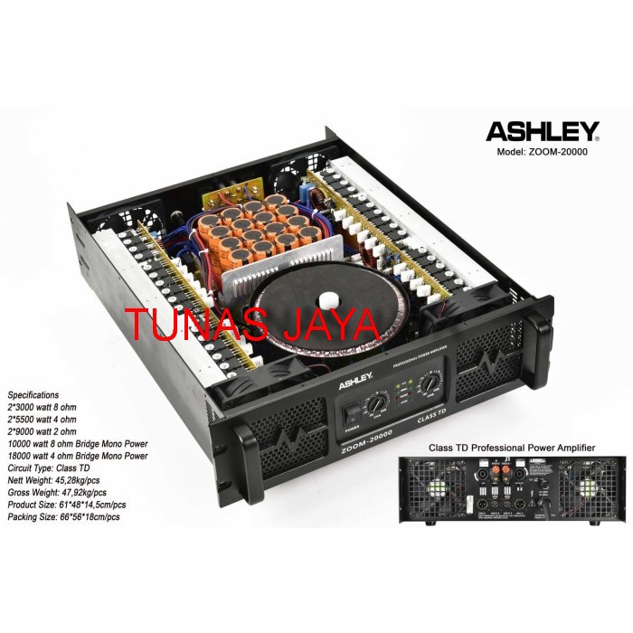 Power Amplifier Ashley ZOOM20000 / ZOOM 20000 ORIGINAL ASHLEY CLASS TD