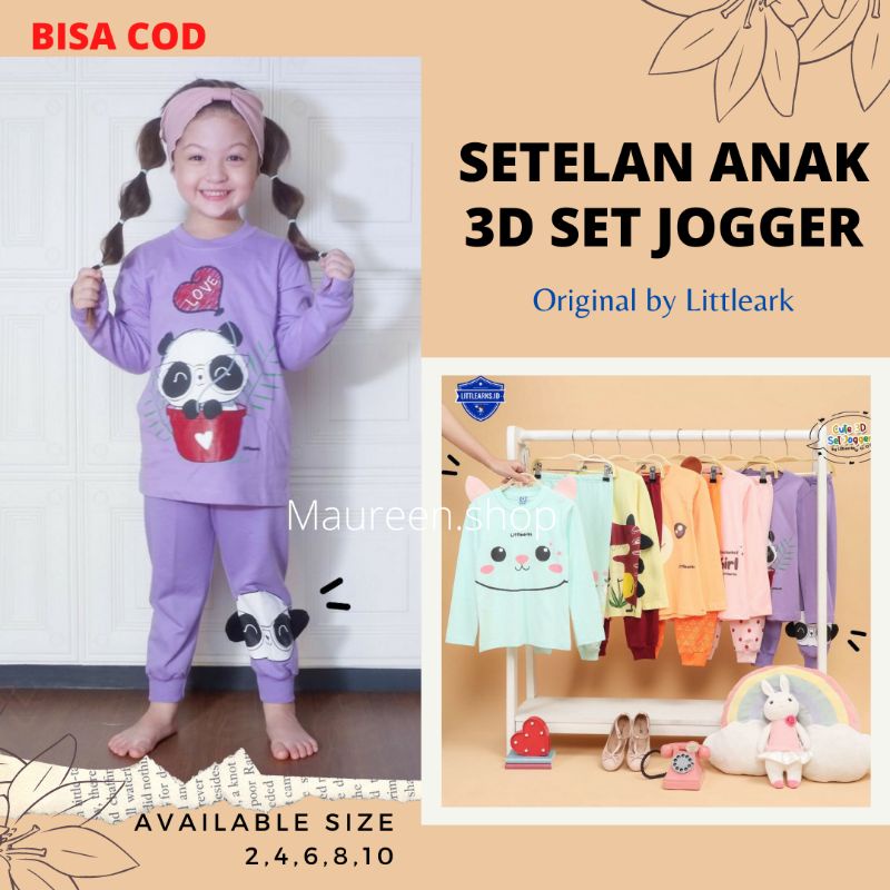 SETELAN ANAK PEREMPUAN / 3D SET JOGGER / SETELAN JOGGER ANAK PEREMPUAN