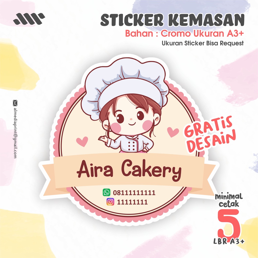 Cetak Stiker Kemasan Cromo Perlembar A3+ (GRATIS DESAIN)