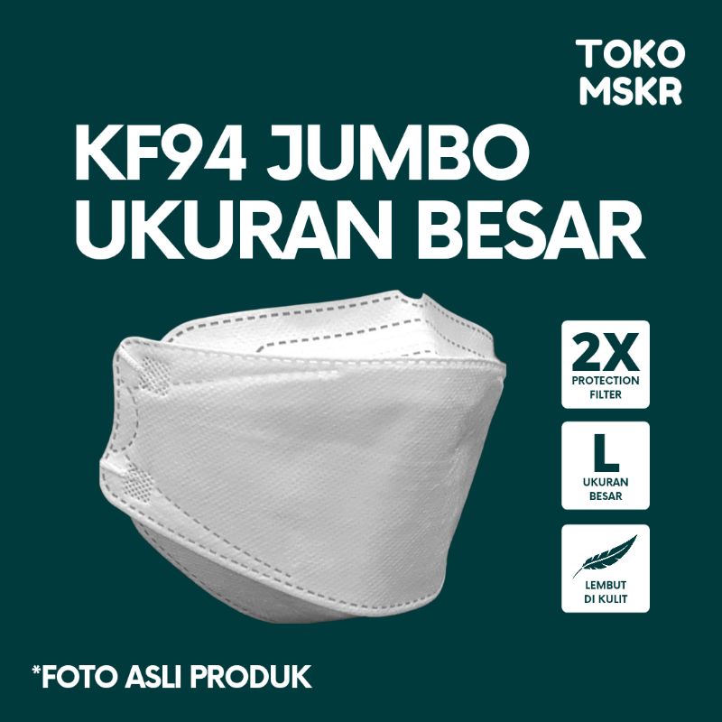 Masker 4ply KF94 Double Filter Ukuran Besar Jumbo (LANGKA)