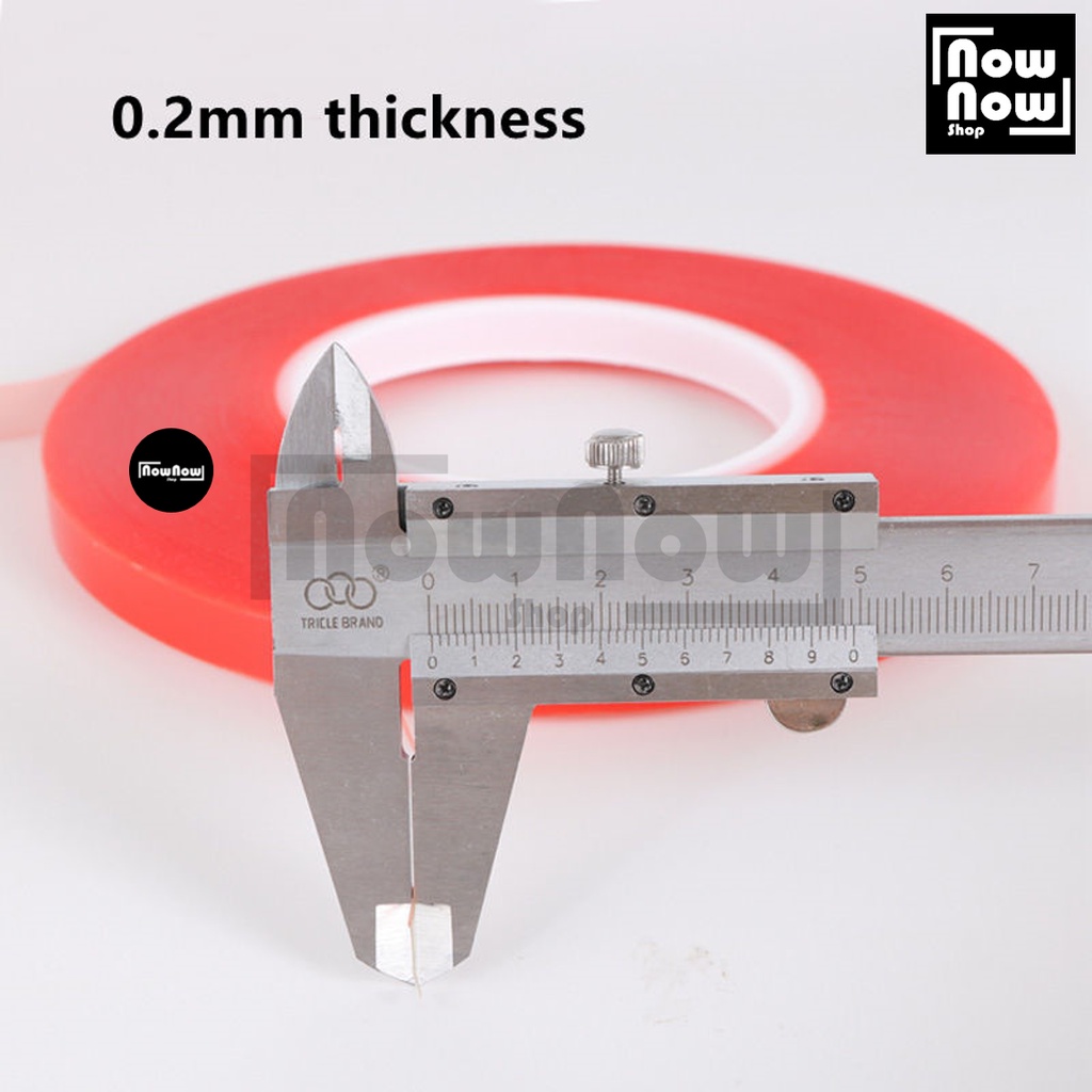 DOUBLE TIP 3M 0.2mm RED SELOTIP DOUBLE TAPE MERAH LEM 2 SISI BOLAK BALIK LEM LCD TOUCHSCREEN TS PEREKAT LEM ADHESIVE TEBAL AKRILIK