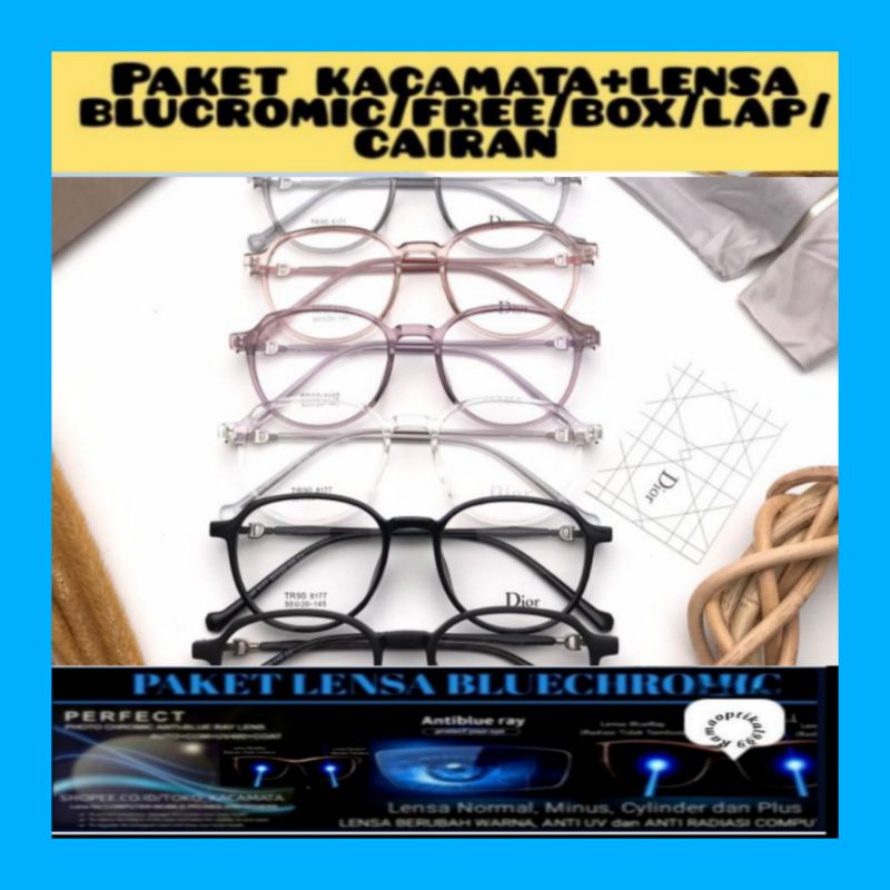 KACAMATA PHOTOCROMIC/ANTIRADIASI/KACAMATA MINUS/KACAMATA KOREA/KACAMATA WANITA (8177)
