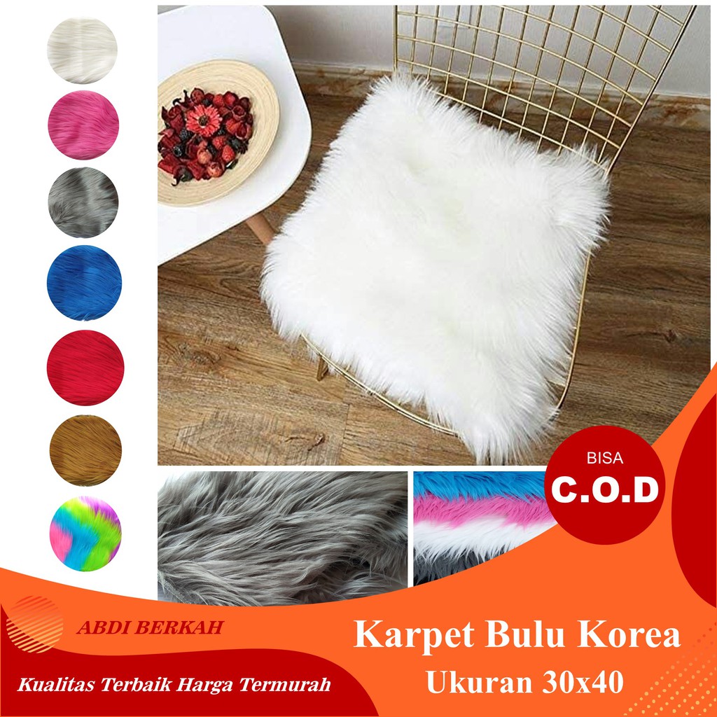 Jual Alas Bulu Foto Produk 30x40 Karpet Bulu Korea Ruang Tamu Taplak ...