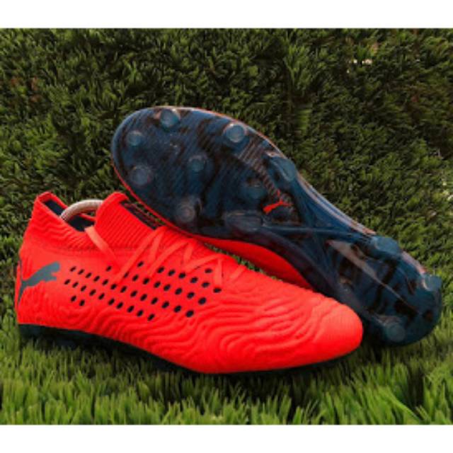 Sepatu Bola Puma Future 19.1 Netfit FG - Red Blast Blue