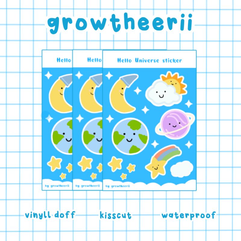 

growtheerii - hello universe sticker