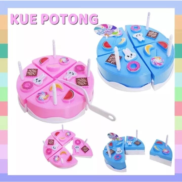 Kue Tart Mini Mainan Kue Ulang Tahun Kue Tart potong kue Lilin