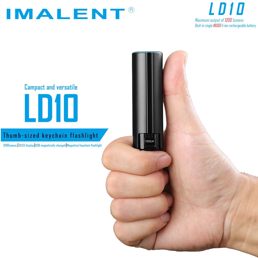 IMALENT LD10 - Thumb-sized Mini Keychain Flashlight 1200 Lumens - Senter Mini Kecil Portabel Seukuran Ibu Jari Super Terang 1200 Lumens