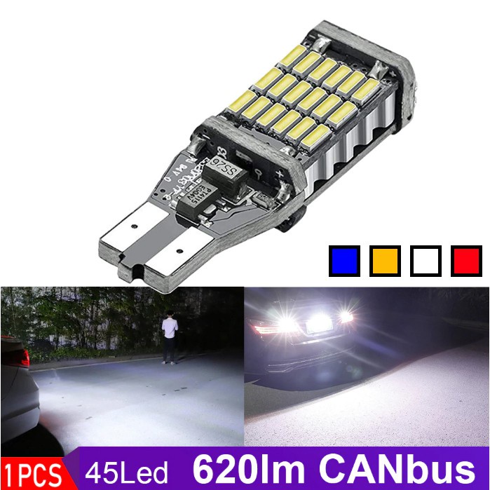 [L283] Lampu LED Senja Kabin Rem Mundur T15 T10 W16W Canbus 45 LED Super Bright Mobil Motor