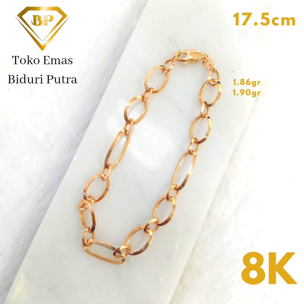 Gelang Fancy Perhiasan Emas Kuning Asli Model Terbaru Kadar 8K/375 toko emas biduri putra