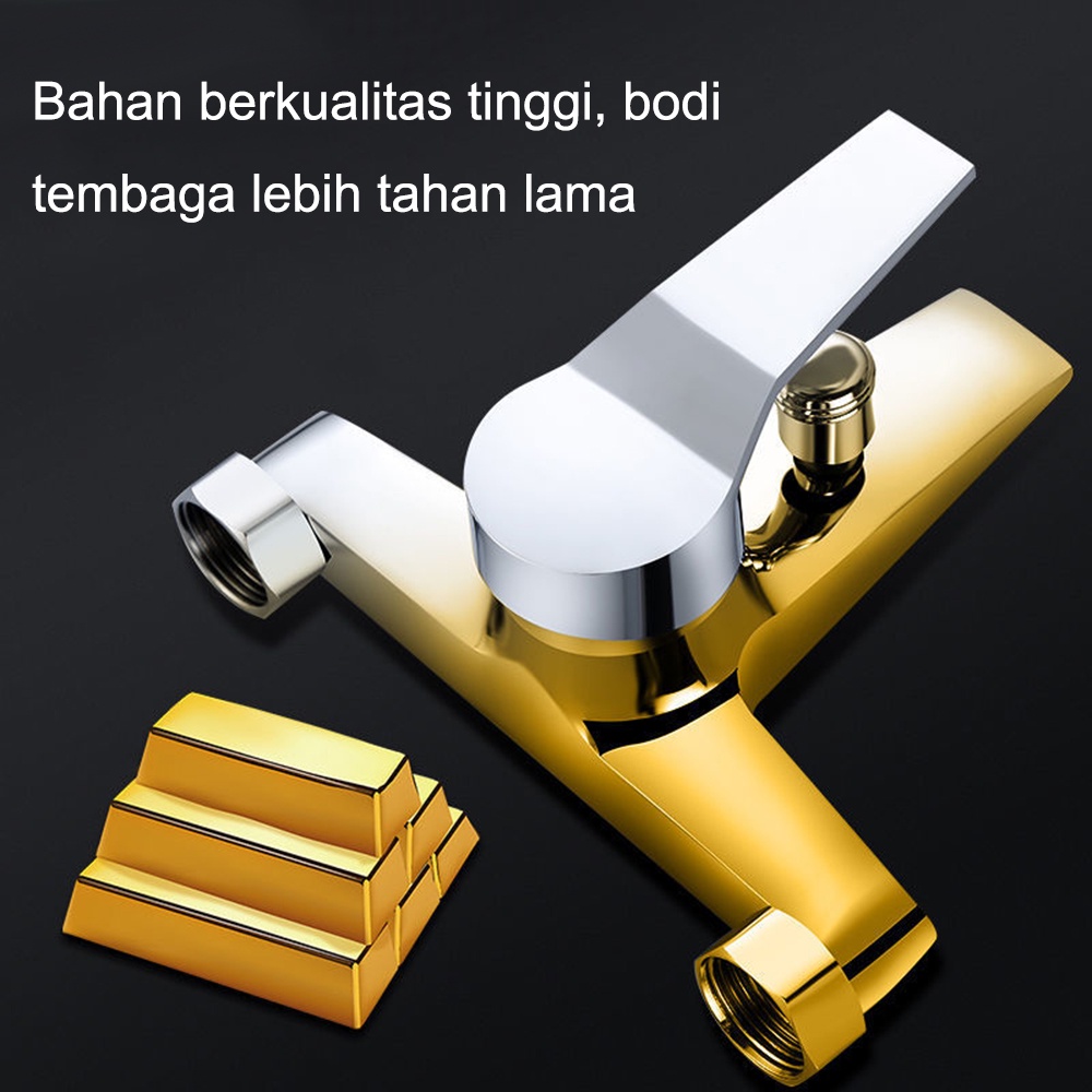 Kran Shower Keran Kamar Mandi toilet Air Panas Dingin Keran Mixer Bathtub 2 Cabang Tanam Brass Cuci JS-44