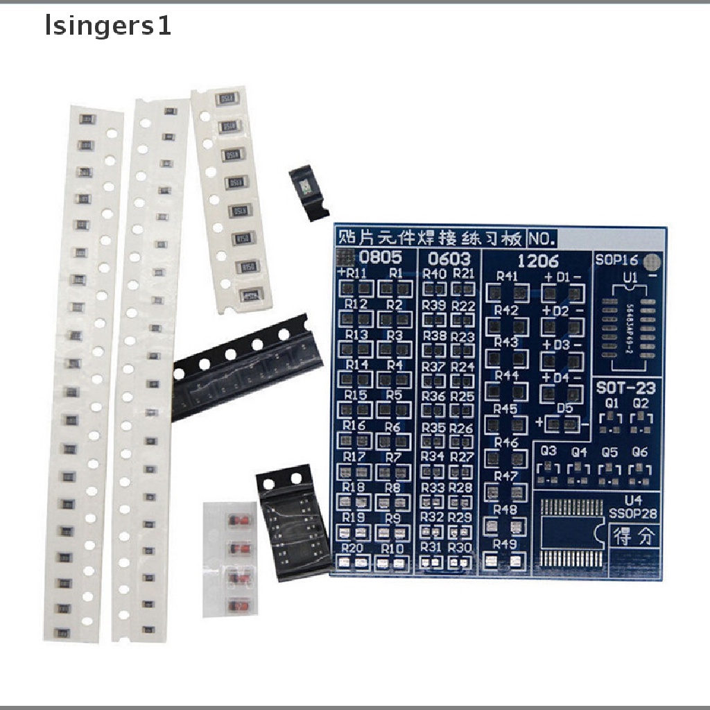 (lsingers1) Smt SMD Papan PCB Komponen Latihan Solder DIY