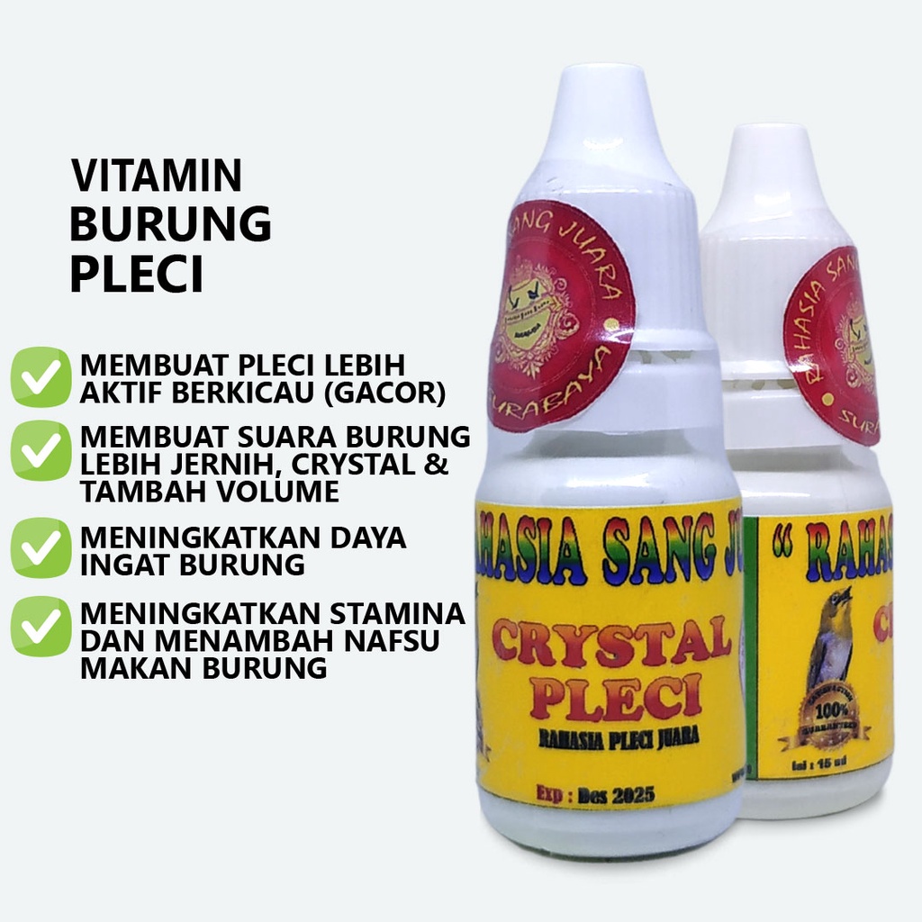 CRYSTAL PLECI | VITAMIN PLECI GACOR VITAMIN BURUNG PLECI MEMBUAT LEBIH AKTIF BERKICAU SUARA LEBIH JERNIH CRYSTAL DAN TAMBAH VOLUME