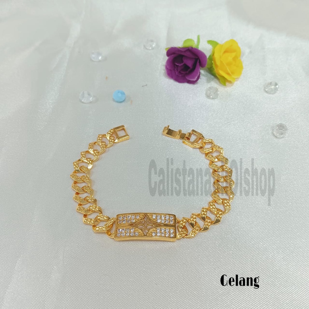 GELANG+CINCIN 8 BINTANG MANIS PERHIASAN EMAS  KOREA ANTI KARAT DAN ANTI LUNTUR