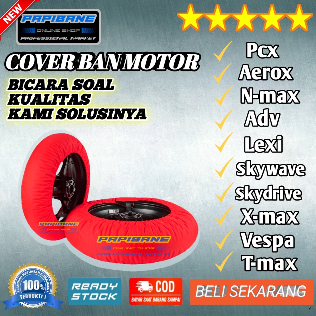 Sarung Ban Cover  Ban Motor PCX,AEROX,N-MAX,ADV,LEXI,SPACY Bungkus Ban Motor Tutup Ban Motor.