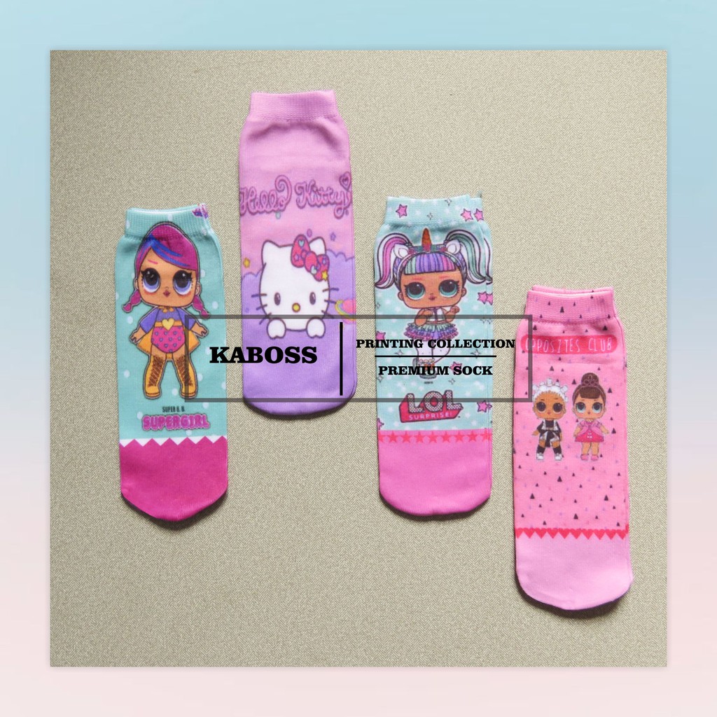 Kaboss Kaos Kaki Anak Non Jempol Printing Motif Karakter Hello Kitty, LOL H