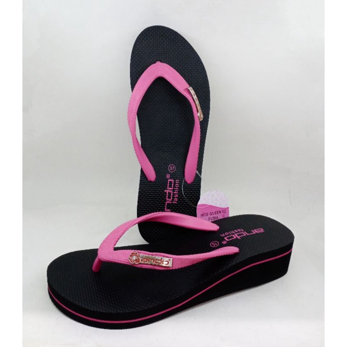 Sendal Jepit Karet Cewek Ando Model Hak Tinggi Type Nice Queen 02