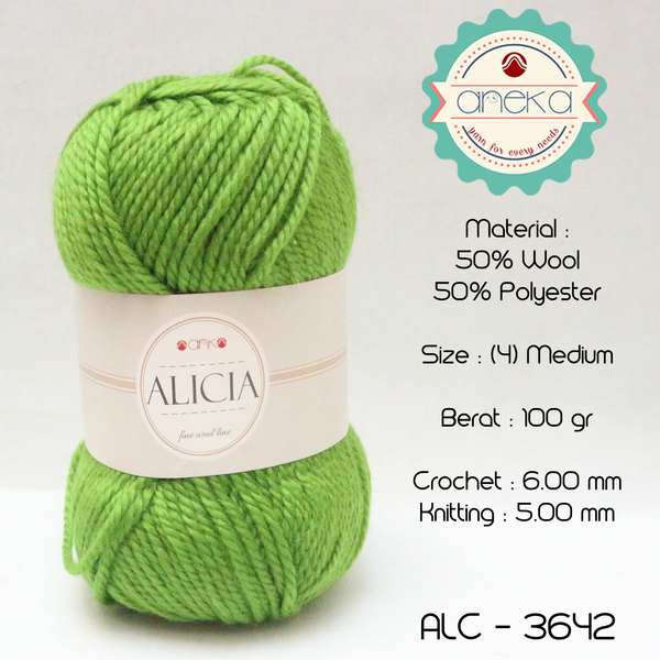 Benang Rajut Wool Alicia Yarn - 3642