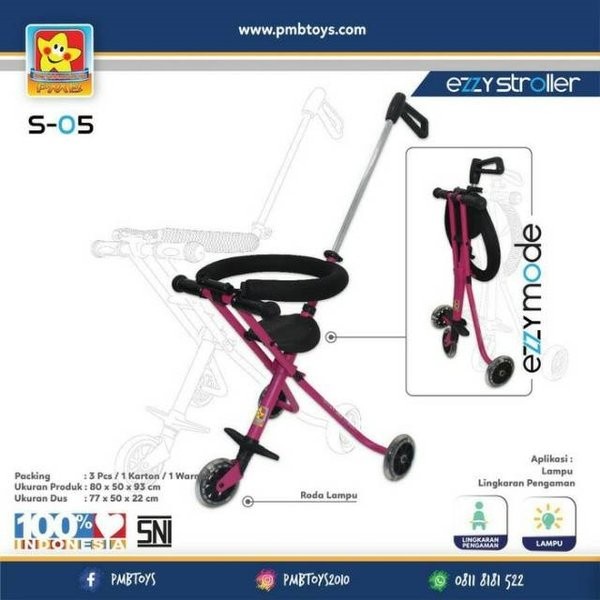 Stroller Anak PMB TOYS S05 Ezzy Kereta Dorong Bayi dan Balita Mode Portable Garansi Original SNI-5