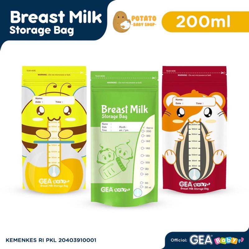 Gea Baby Breastmilk Storage 200ml - Kantong Asi Geababy