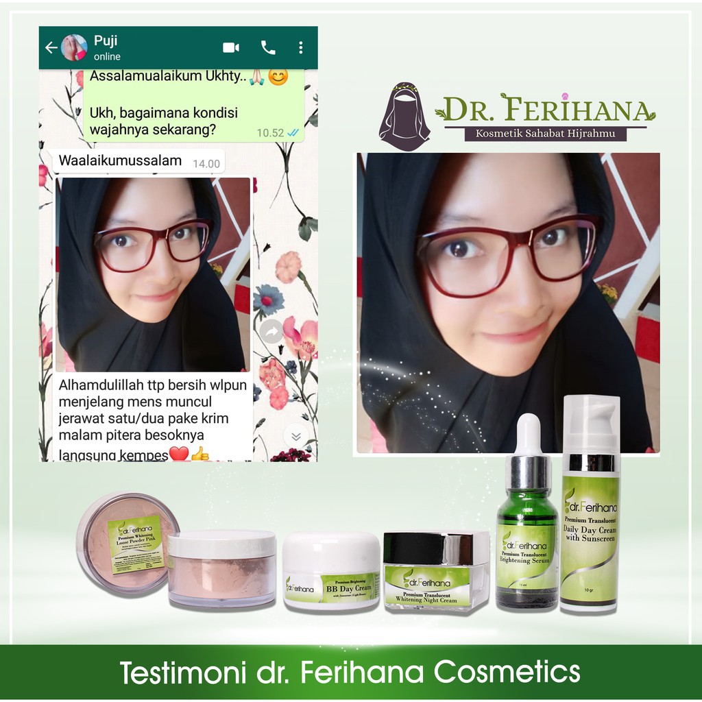 Krim Malam Premium Translucent Night Cream dr. Ferihana Cosmetics &amp; Skincare Merupakan Krim Malam untuk Mencerahkan Memudarkan Flek Melasma Noda hitam Mengencangkan Kulit dan Anti Aging BPOM LPPOM HALAL MUI