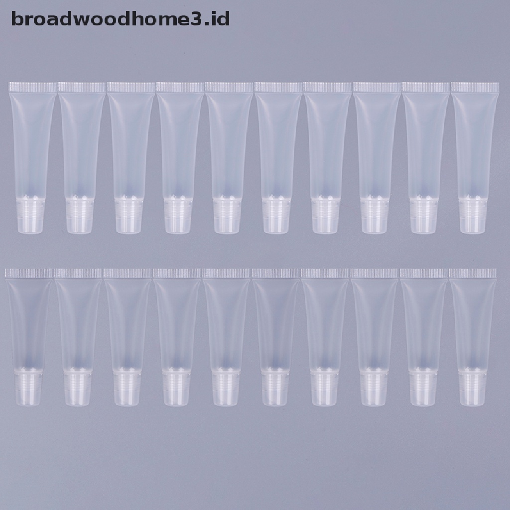 10pcs Tabung Kosong Bahan Plastik Bening Ukuran 8 / 15ml Untuk Lip Gloss / Lip Balm