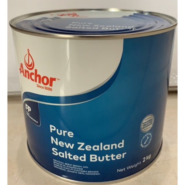 

Anchor Pure New Zealand salted Butter Tin / Kaleng 2kg