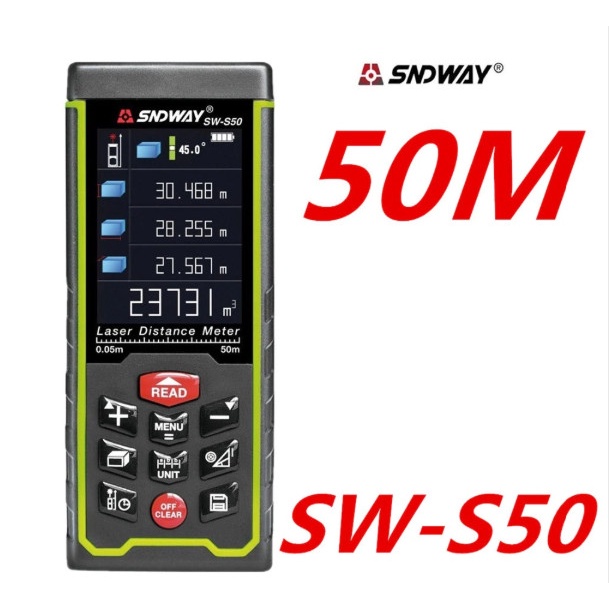 Sndway Sw-S50 Digital Laser Distance Meter 50M Meteran Digital . Murah