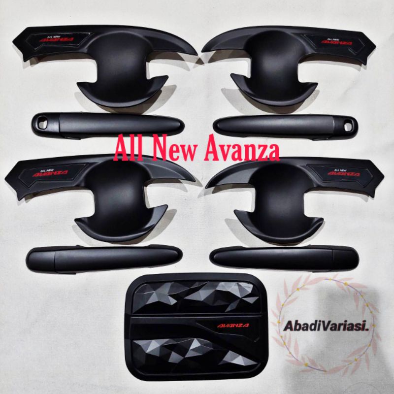 Paket Outer Handle Tank Cover Mobil All New Avanza Hitam Diamond Elegan