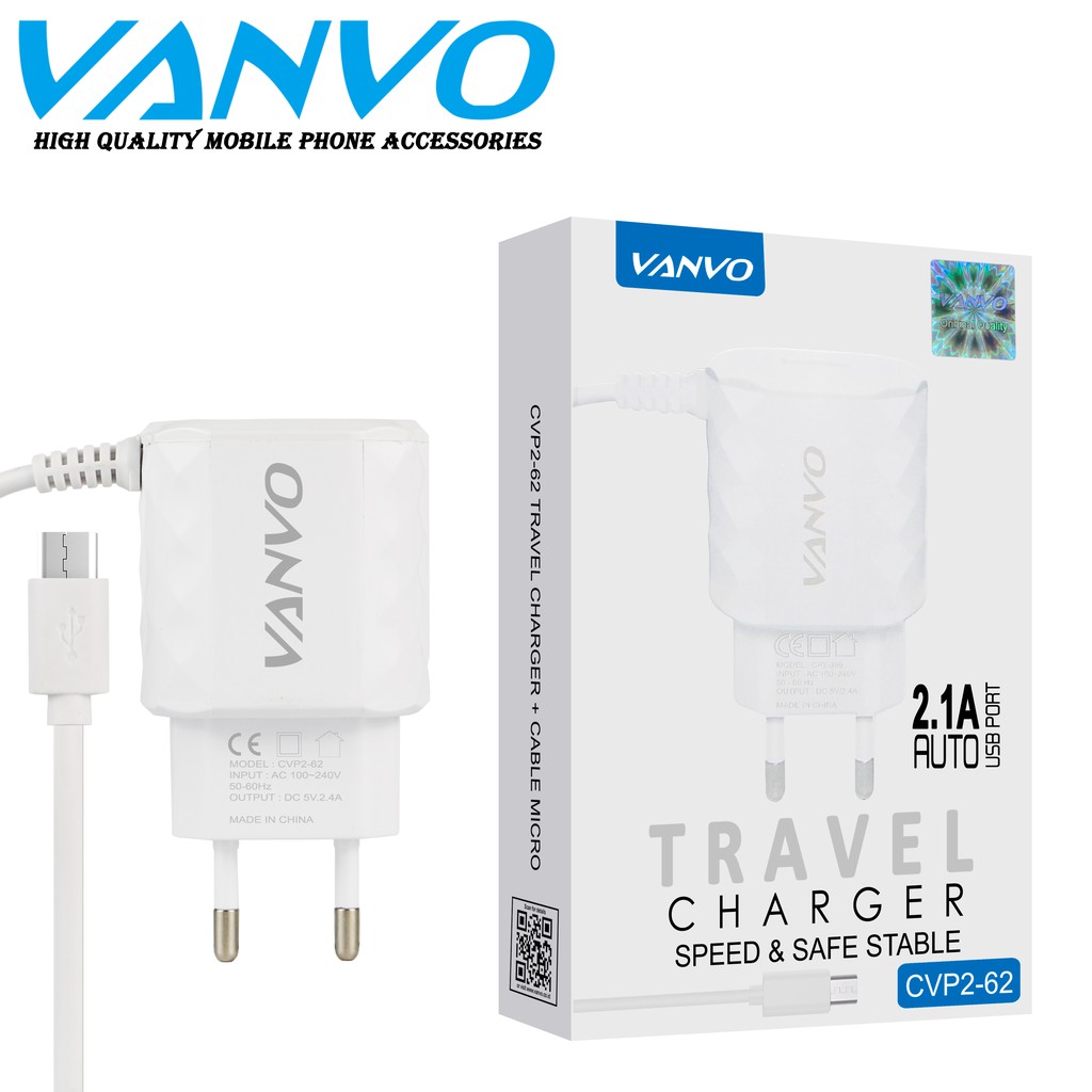 Travel Charger Vanvo CVP2-62 Speed &amp; Safe Stable