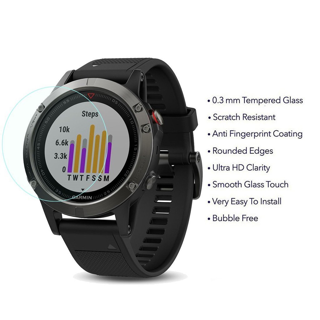 Anti Gores Tempered Glass Super Presisi untuk Garmin Fenix 5