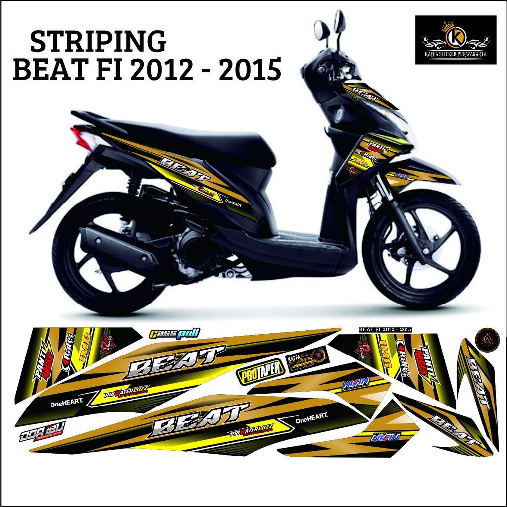 Striping Beat Fi 2013 2014 2015 Variasi Sticker Motor Stiker Skotlet List Beat fi