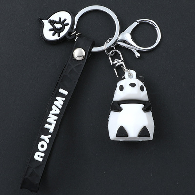 2020 new Korean cartoon geometric face animal key chain pendant creative simple heart cute animal key chain pendant