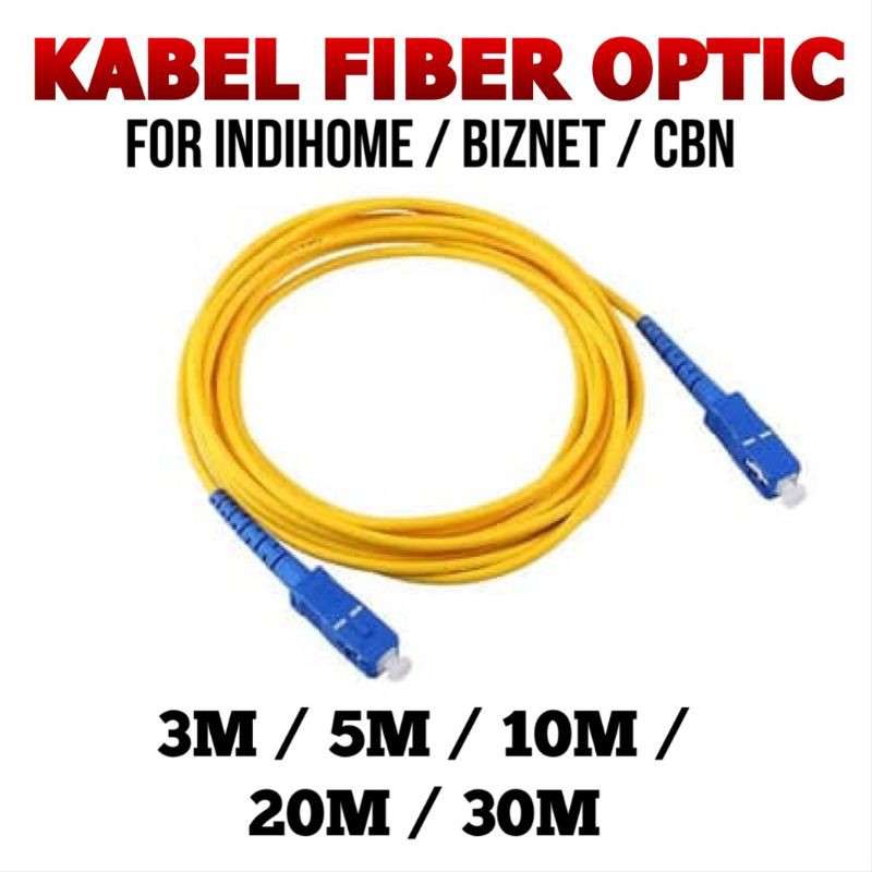 Kabel Patch Cord Fiber Optic / Optik untuk Indihome Biznet First Media Republic High Qualty [ 3M / 5M / 10M / 20M / 30M ]