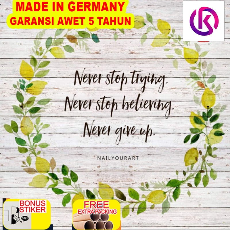 

Terlaris Hiasan Gantungan Dinding Rumah - NEVER GIVE UP - Wall Sign