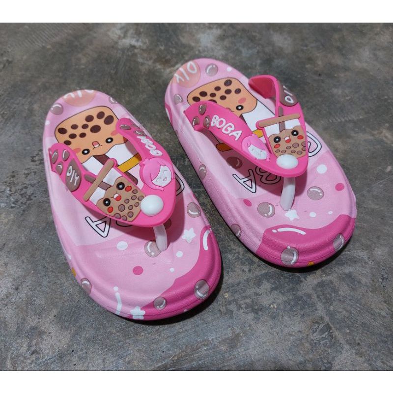 Sandal jepit anak perempuan sandal karet motif boba