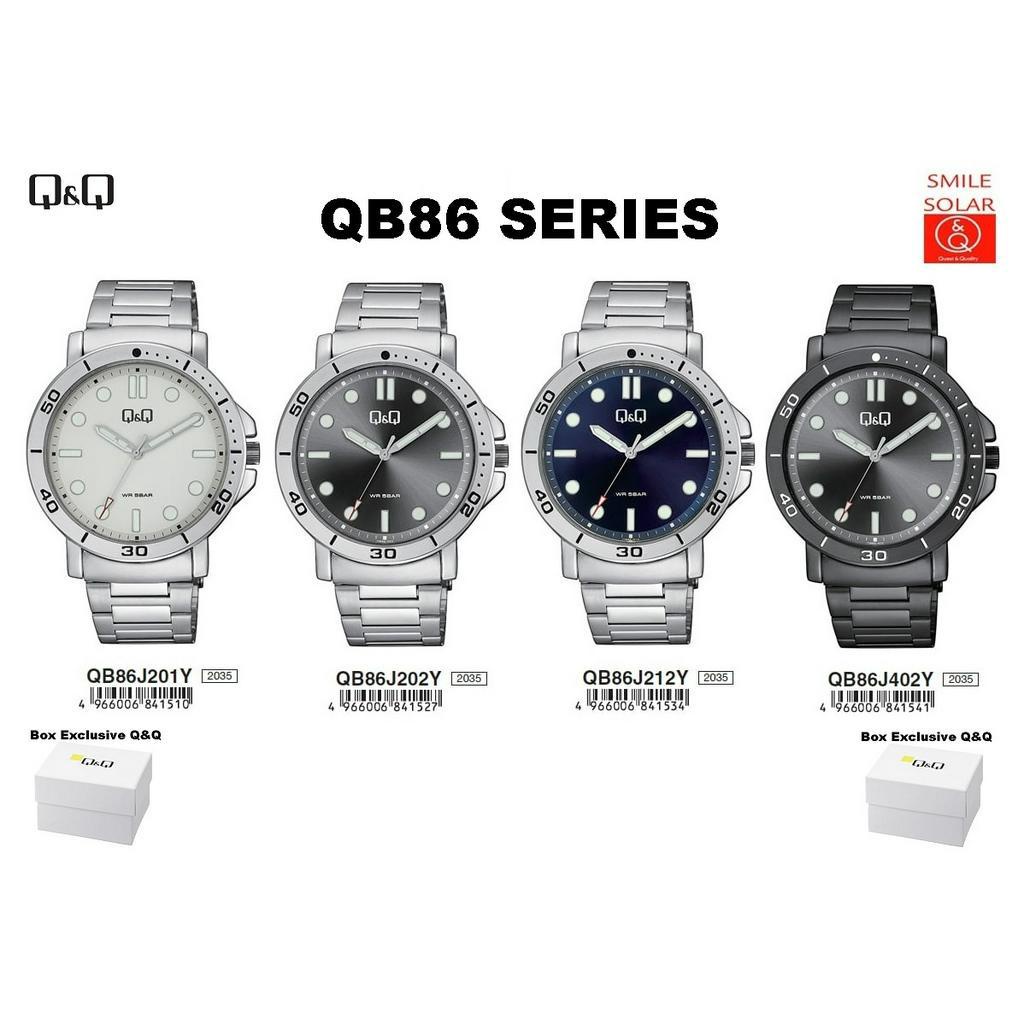 Jam Tangan Pria Casual Business Rantai Stainless Steel Tanggal Hari Analog Original Q&amp;Q QnQ QQ S284 QB86 Series