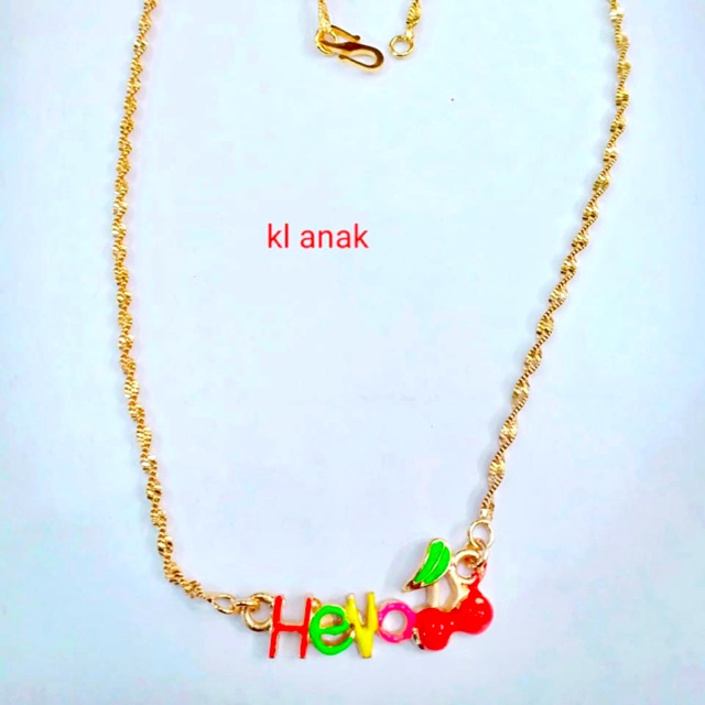 Kalung lapis emas anak cat strobery