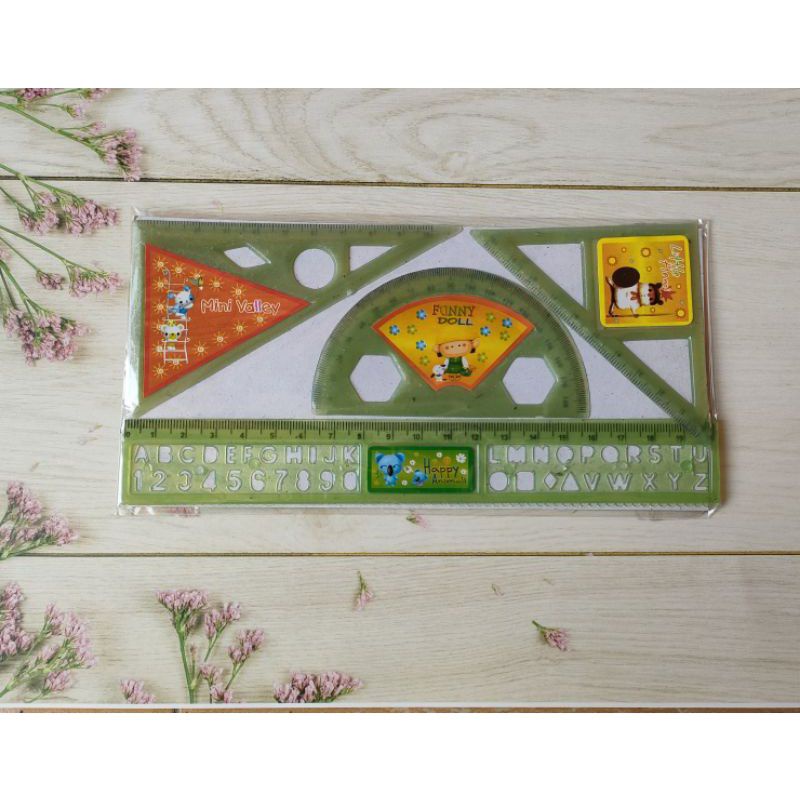 

isi 4pcs penggaris set murah merk biola