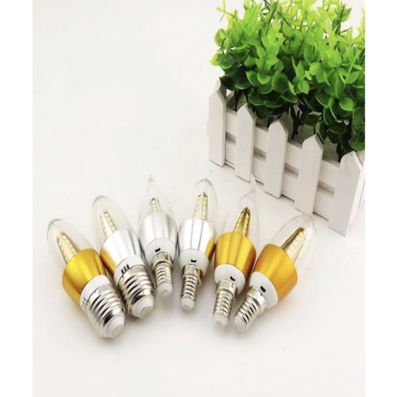 Lampu Candle Led Bohlam Smd 5 Watt E14/E27 Putih Kuning Terang Bagus