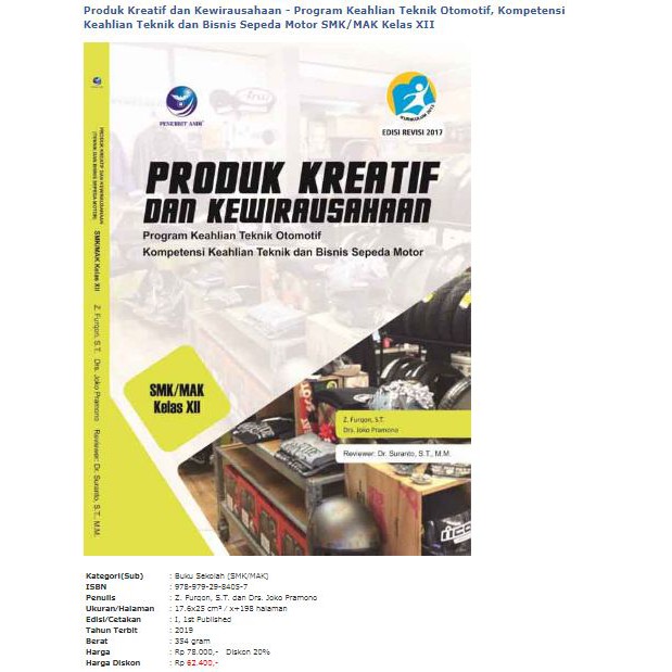  Produk  Kreatif  dan Kewirausahaan Program Keahlian Teknik 