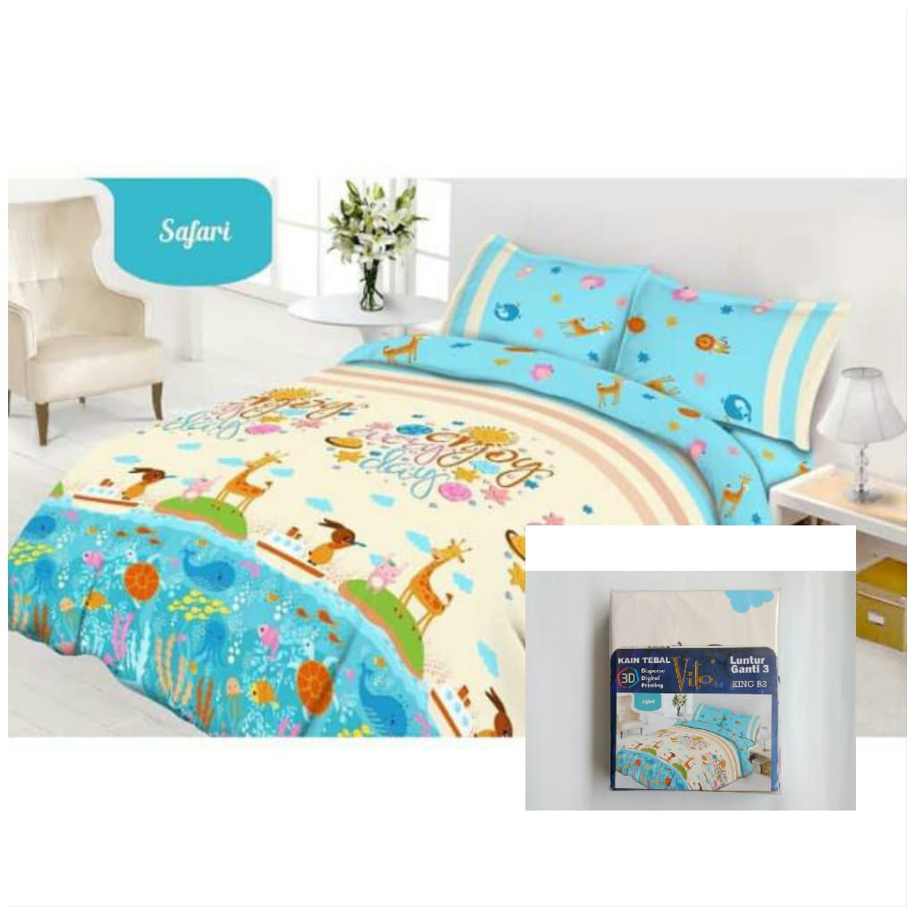 Sprei Rosanna Vito Ukuran 180x200 Motif Safari