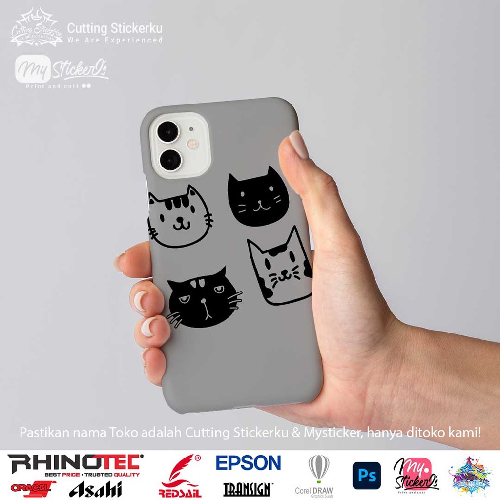 Cutting Stiker Cat Face Cute Variasi Motor Mobil Sticker Timbul Keren Nyala Dasbor Spakbor Visor Body Kaca Helm Laptop Hologram Reflective Tahan Air Setiker Bodi Samping Girly Matic Scoopy Vario Beat NMAX PCX Vespa Pickup Windshield Girl Lucu