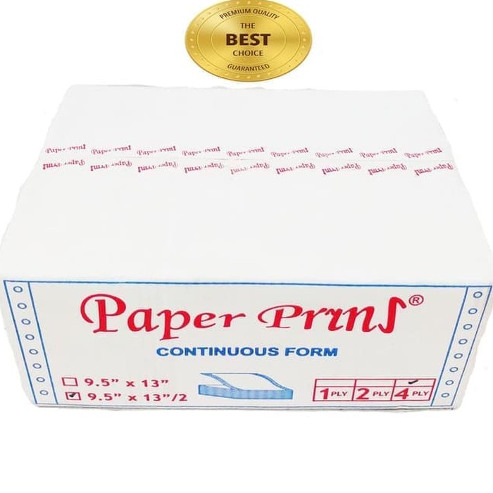 

CONTINUOUS FORM 9,5 X 13/2 4PLY PAPERPRYNS (PRS - BAGI 2)