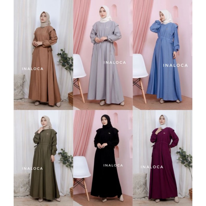 Dress ori inaloca // gamis crinckle// gamis inaloca