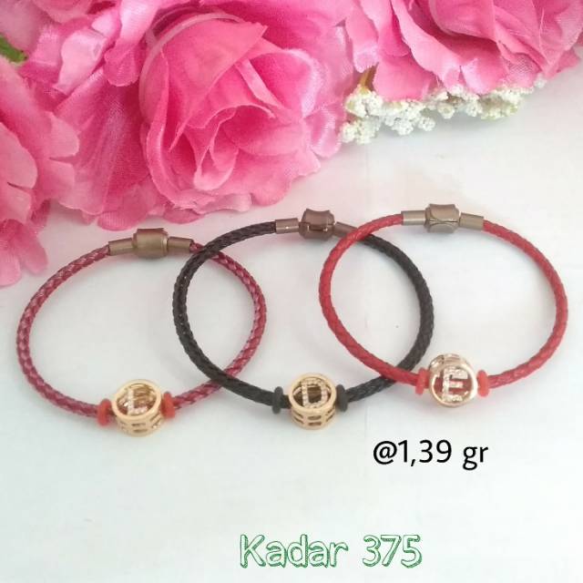 Gelang Tali + Charm Huruf