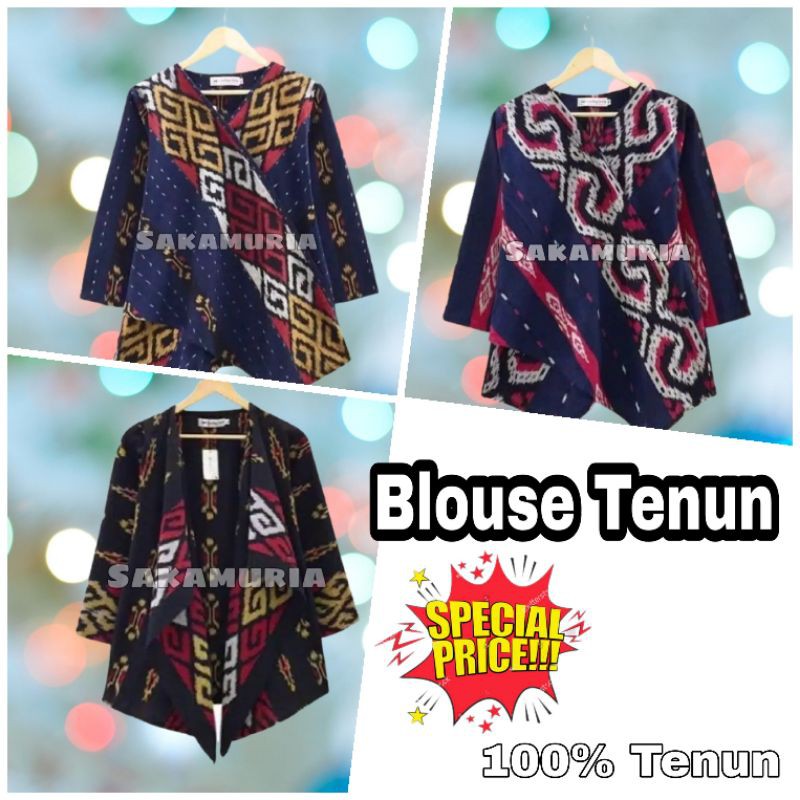 Outer tenun Blouse Tenun Baju Tenun Wanita Blus Tenun Terbaru