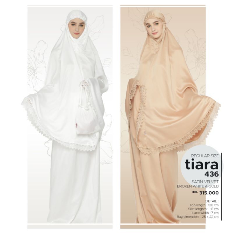 Mukena Tatuis Tiara 436 Putih Original - Mukena Terbaru - Mukena Best Seller