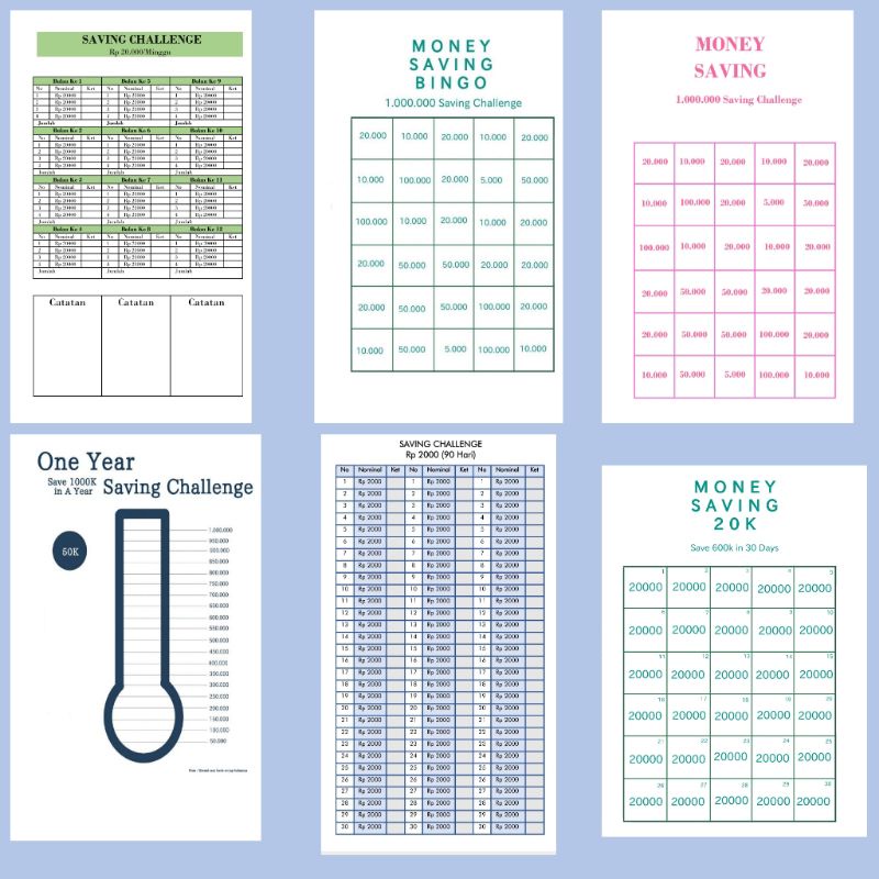 

Saving Challenge Loose Leaf Money Saving Only A6/A5/B5
