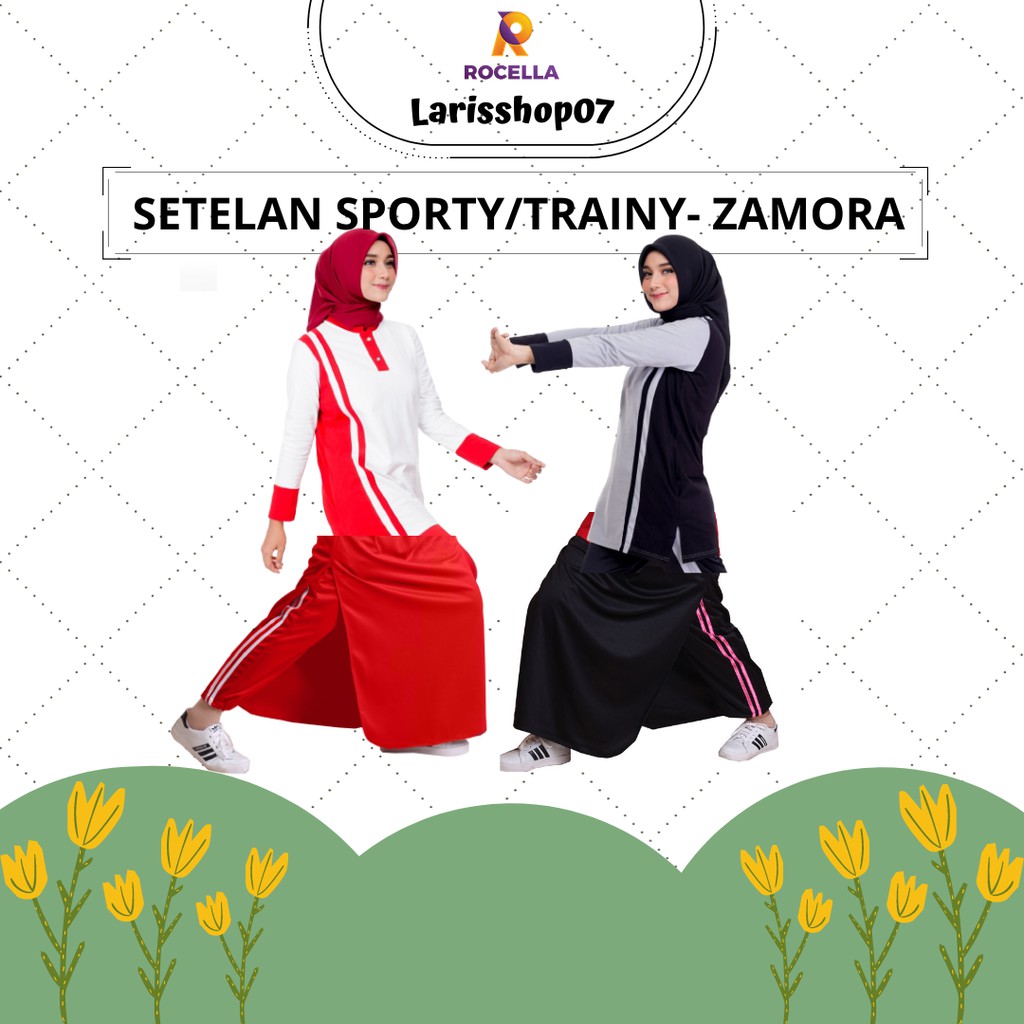 Seragam  Setelan Training Muslim / Baju Olahraga Senam Muslim / Kaos Setelan Training Muslimah