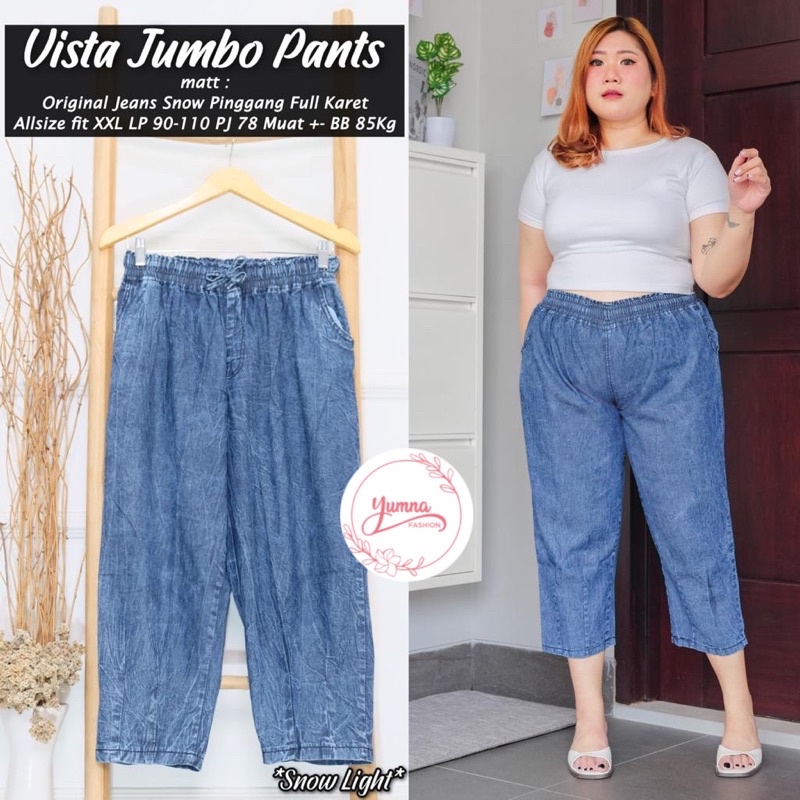 Vista jumbo pant • Celana jumbo wanita bb 100kg • jeans pant wanita jumbo • celana kantor jumbo
